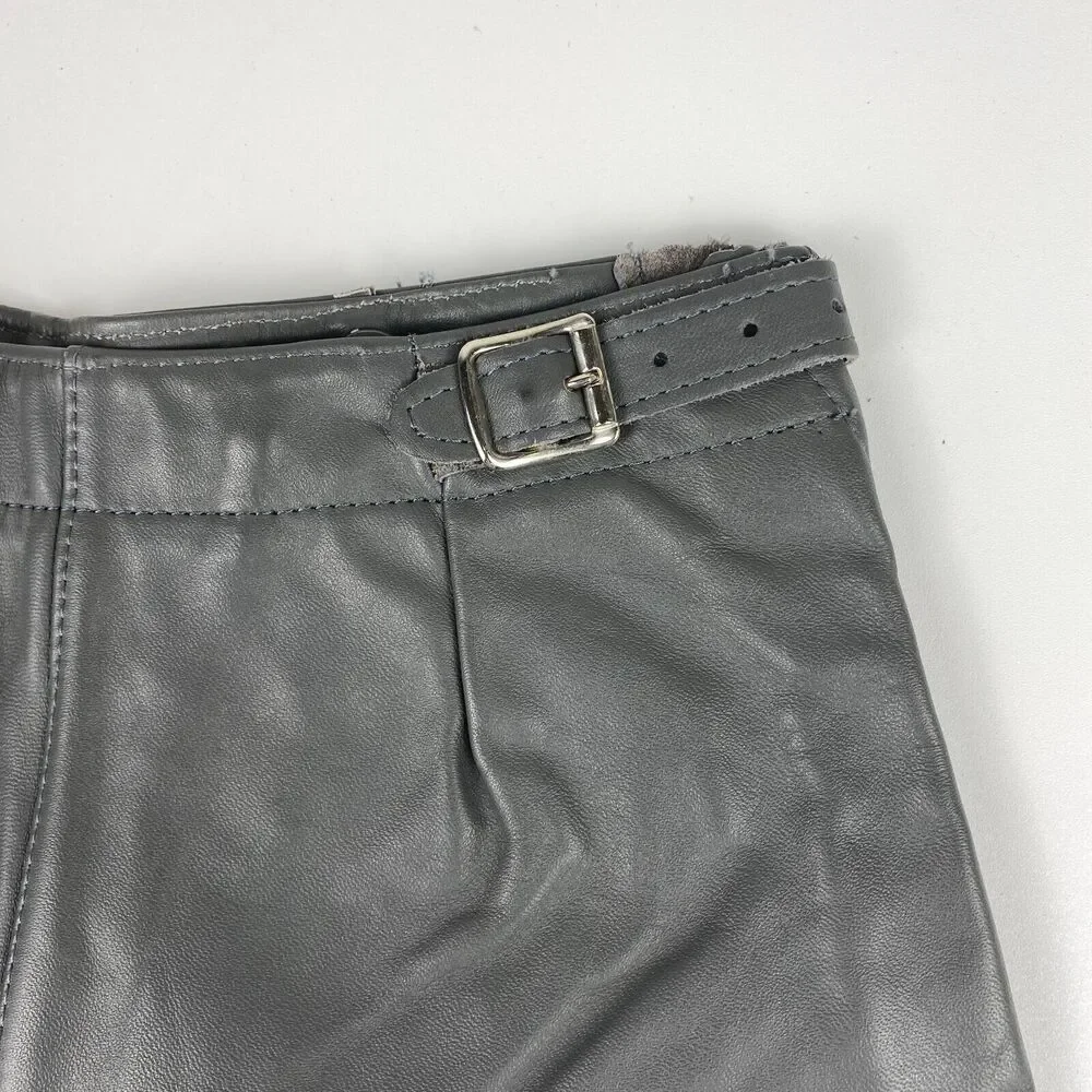 VTG 60s German Lederhosen Child Shorts Authentic Gray Leather Oktoberfest Heart